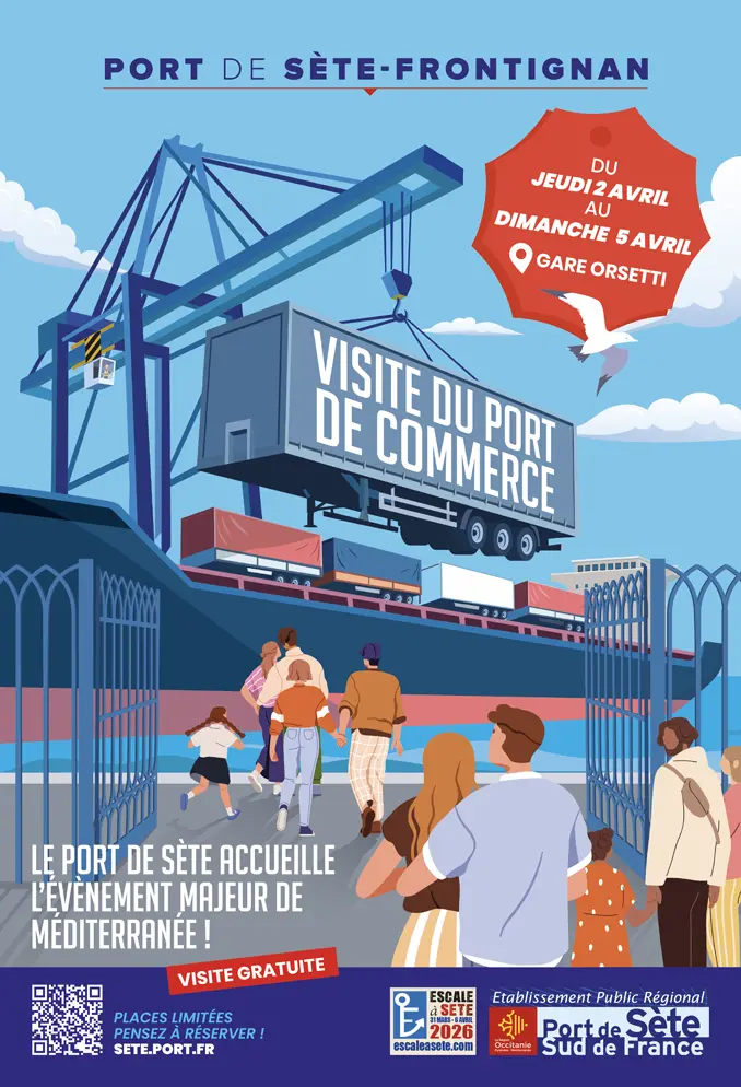 Affiche visite du port de Sète-Frontignan