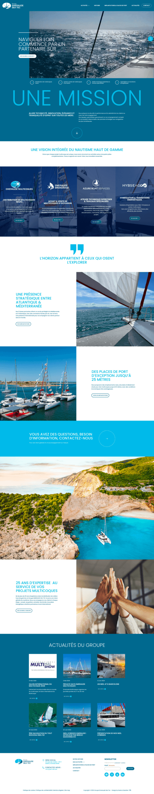 Site web d'une entreprise nautique
