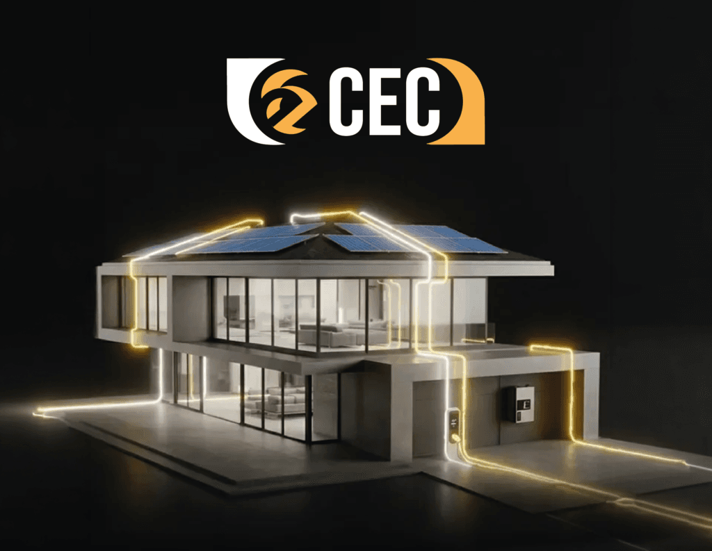 Modèle de maison moderne avec panneaux solaires.